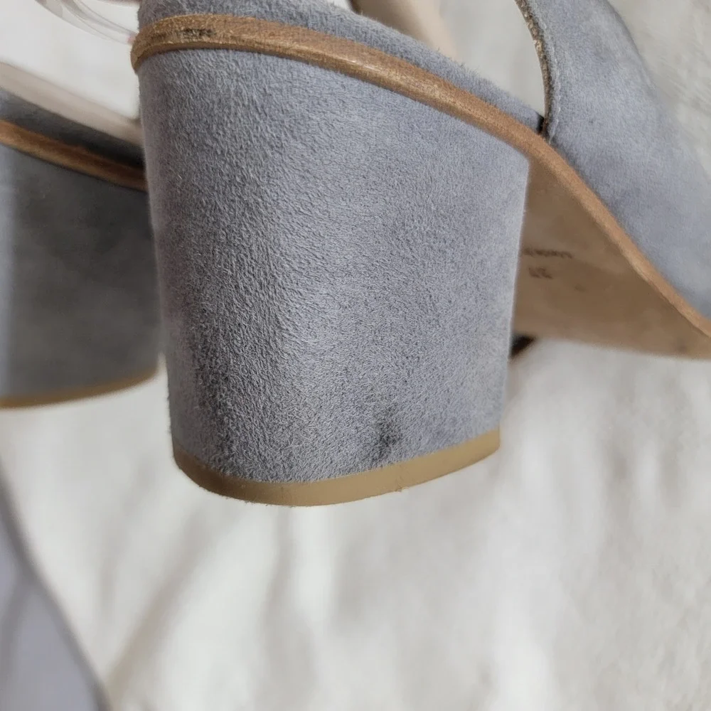 COS Gray Suede Slingback Block Heel Pumps Portugal EUR 37 US 7 Minimalist